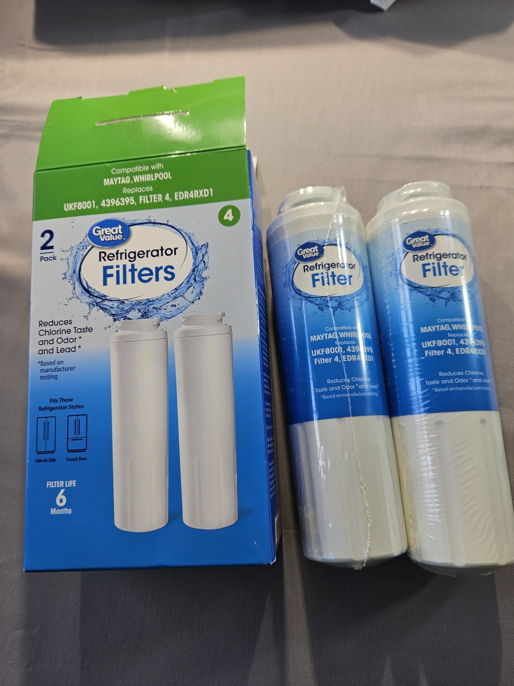 Great Value Refrigerator Water Filter Set - Blue NWT